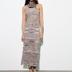 WORN ONCE ZARA KNIT ROSETTE DRESS